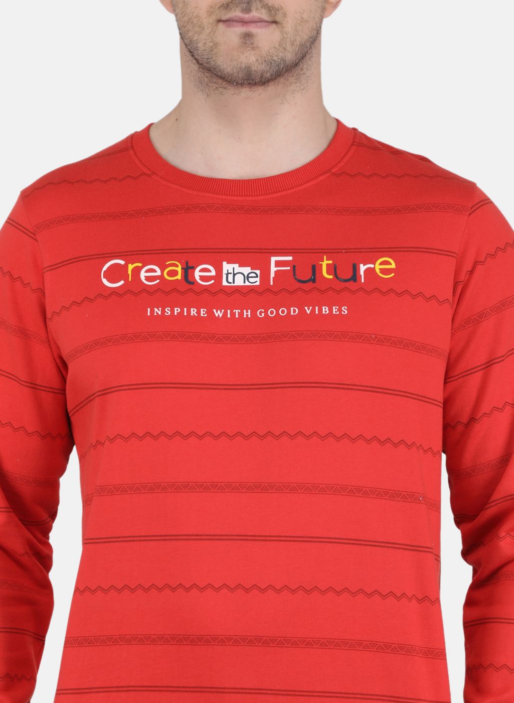 Men Orange Solid Sweatshirt