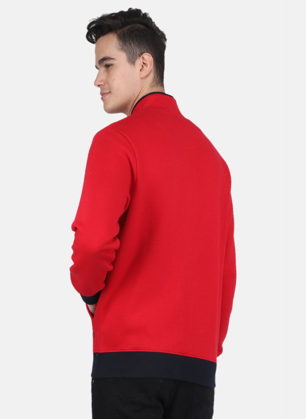 Men Red Solid Sweatshirt