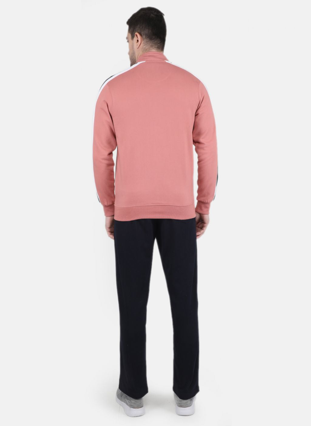 Men Light Pink Solid Sweatshirt