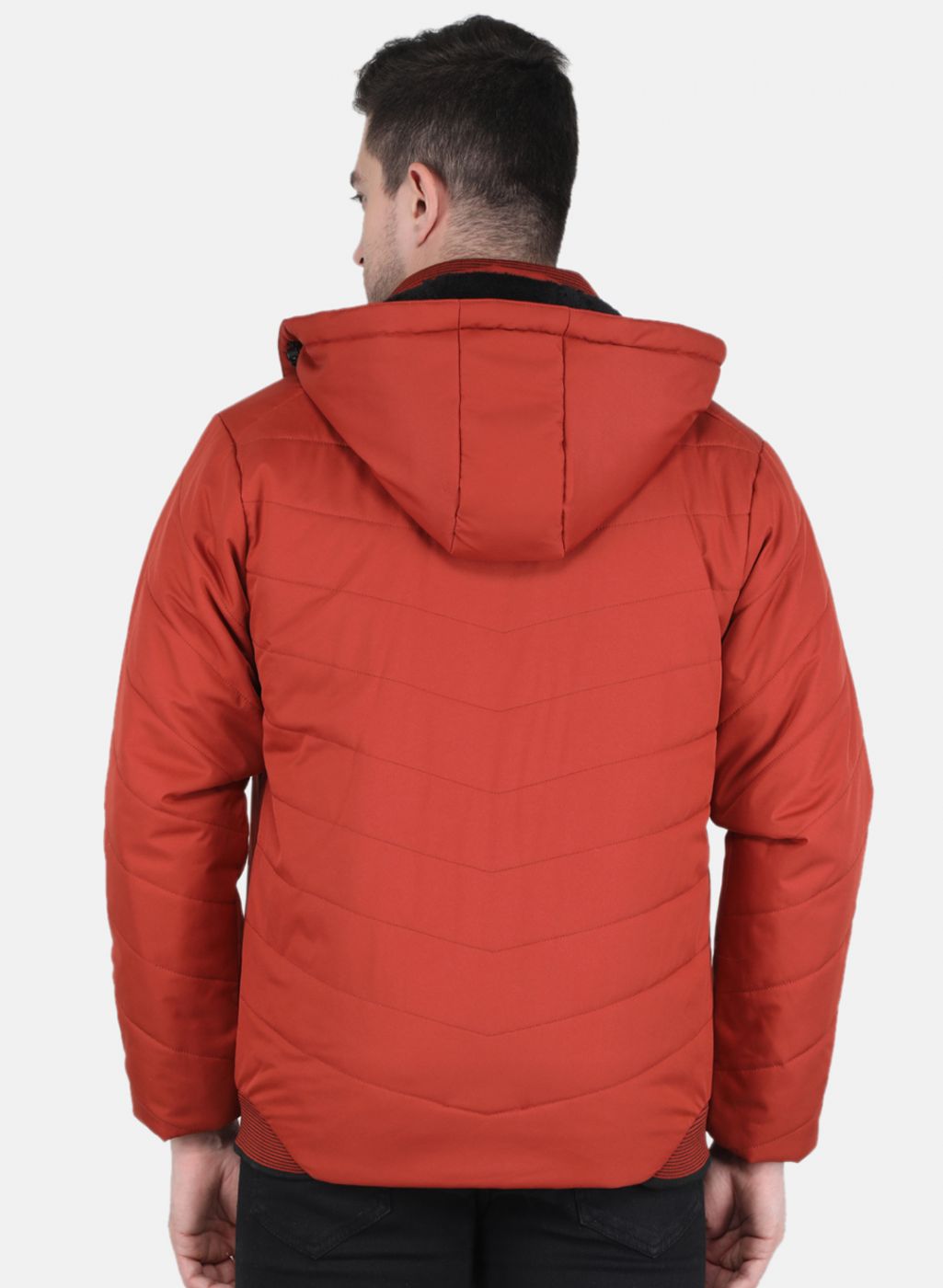 Men Orange Solid Jacket