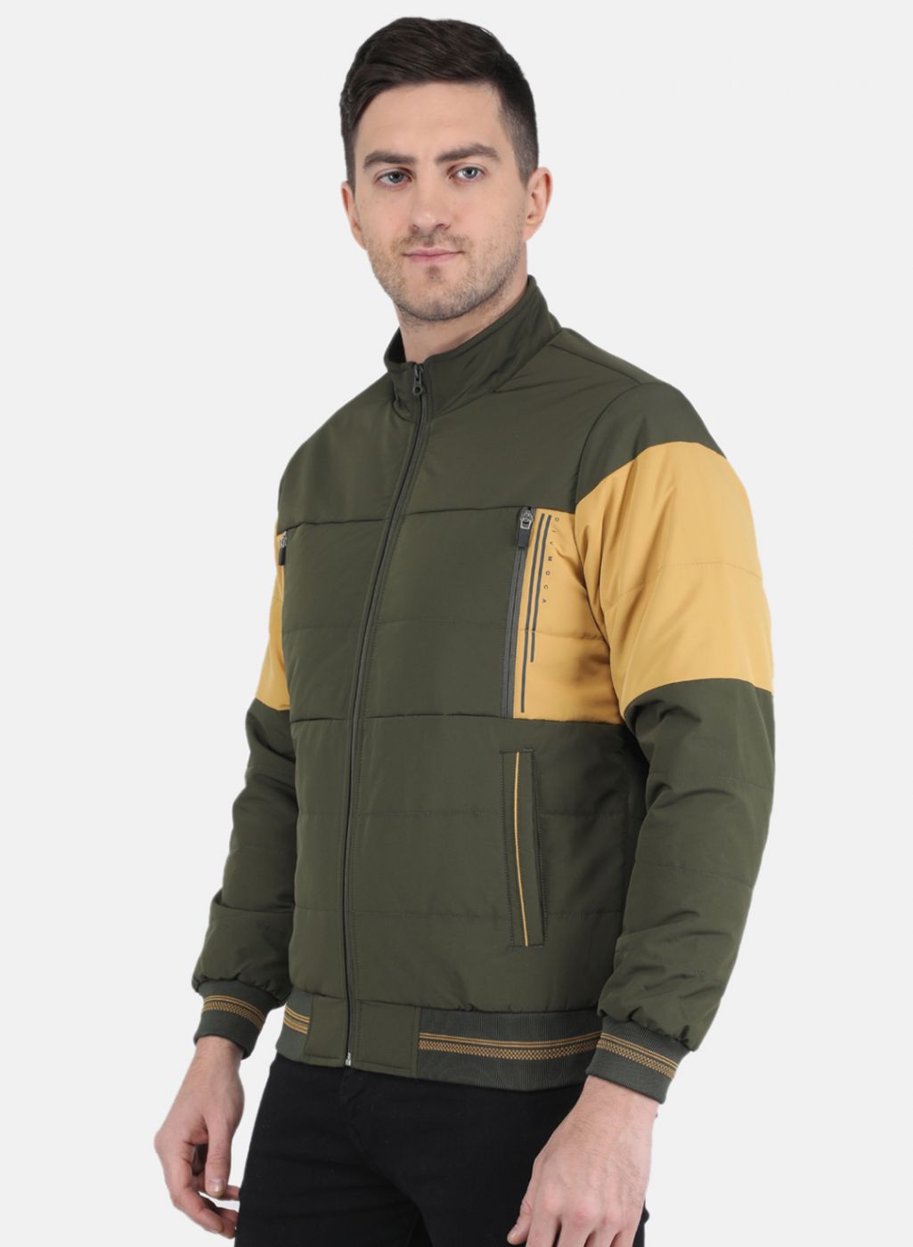 Men Olive Solid Sweatshirt