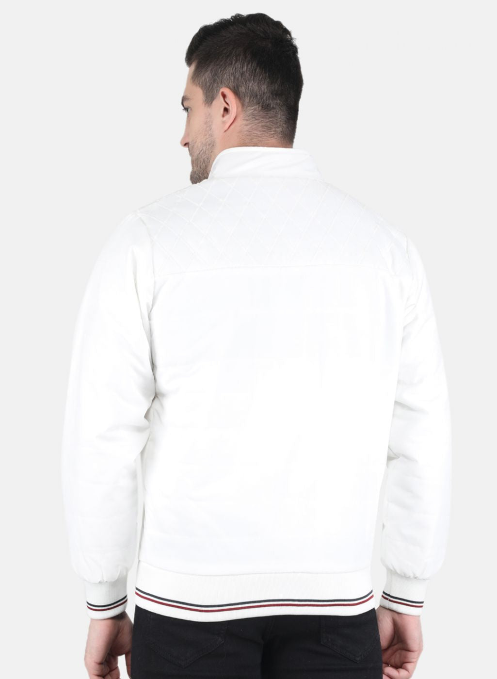 Men White Solid Sweatshirt
