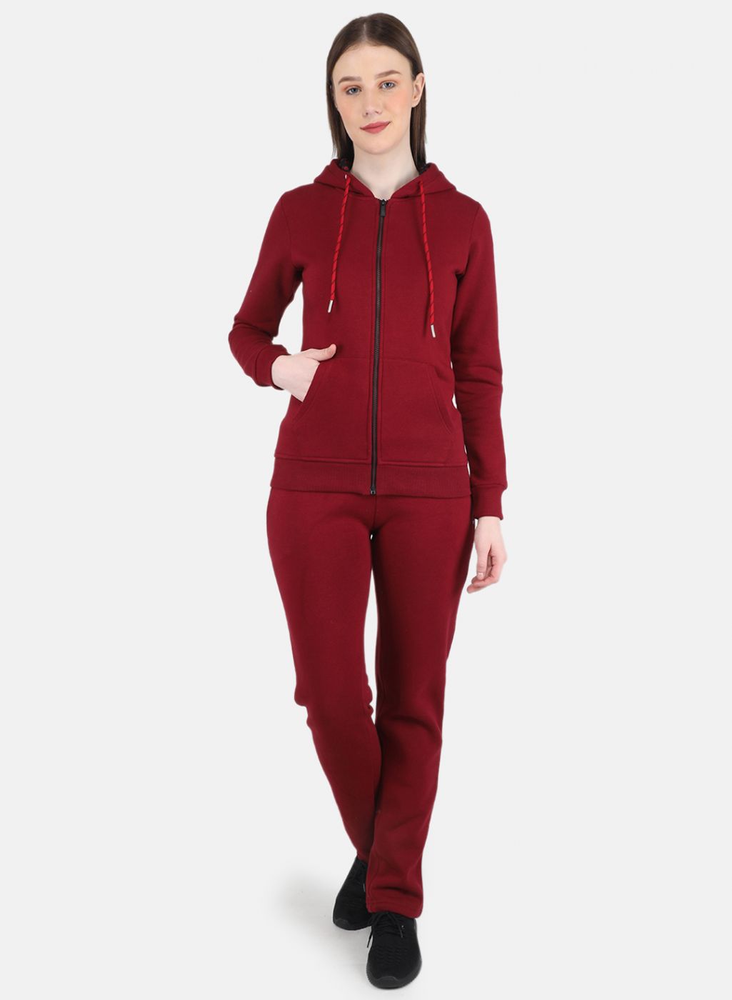 Buy Women Maroon Solid Tracksuit Online in India MOCA by Monte Carlo