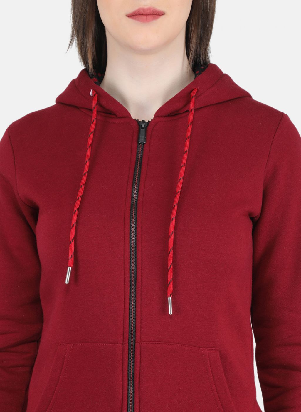 Women Maroon Solid Tracksuit