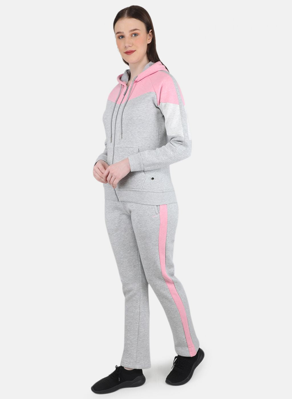 Women Grey Solid Tracksuit