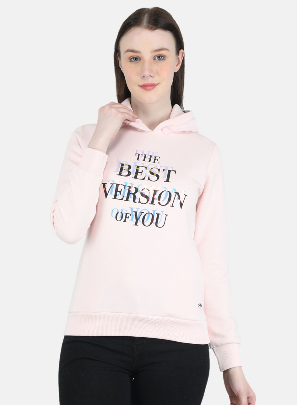 Women Pink Printed Sweatshirt