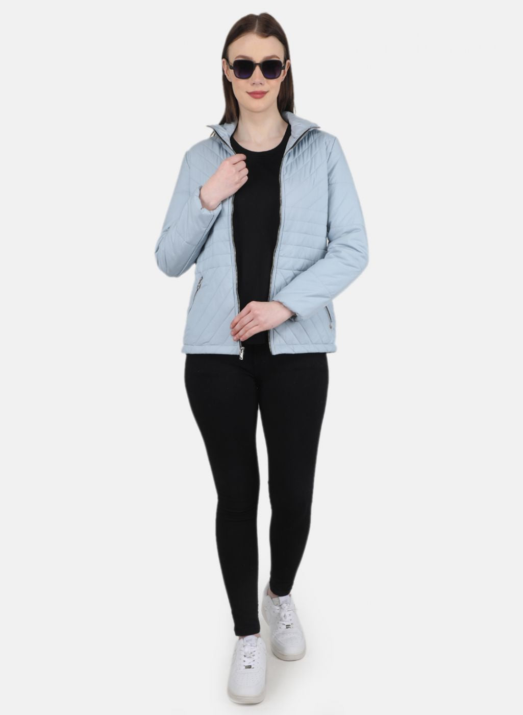 Women Blue Solid Jacket