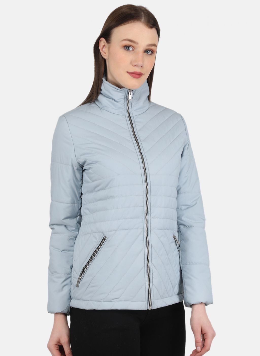Women Blue Solid Jacket