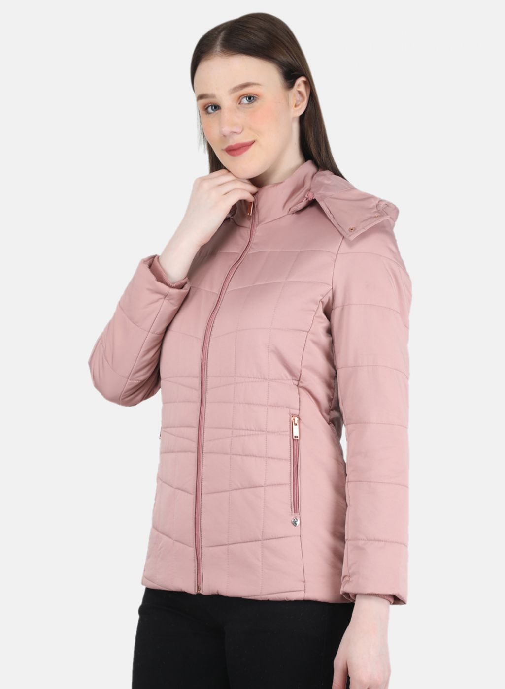 Women Pink Solid Jacket