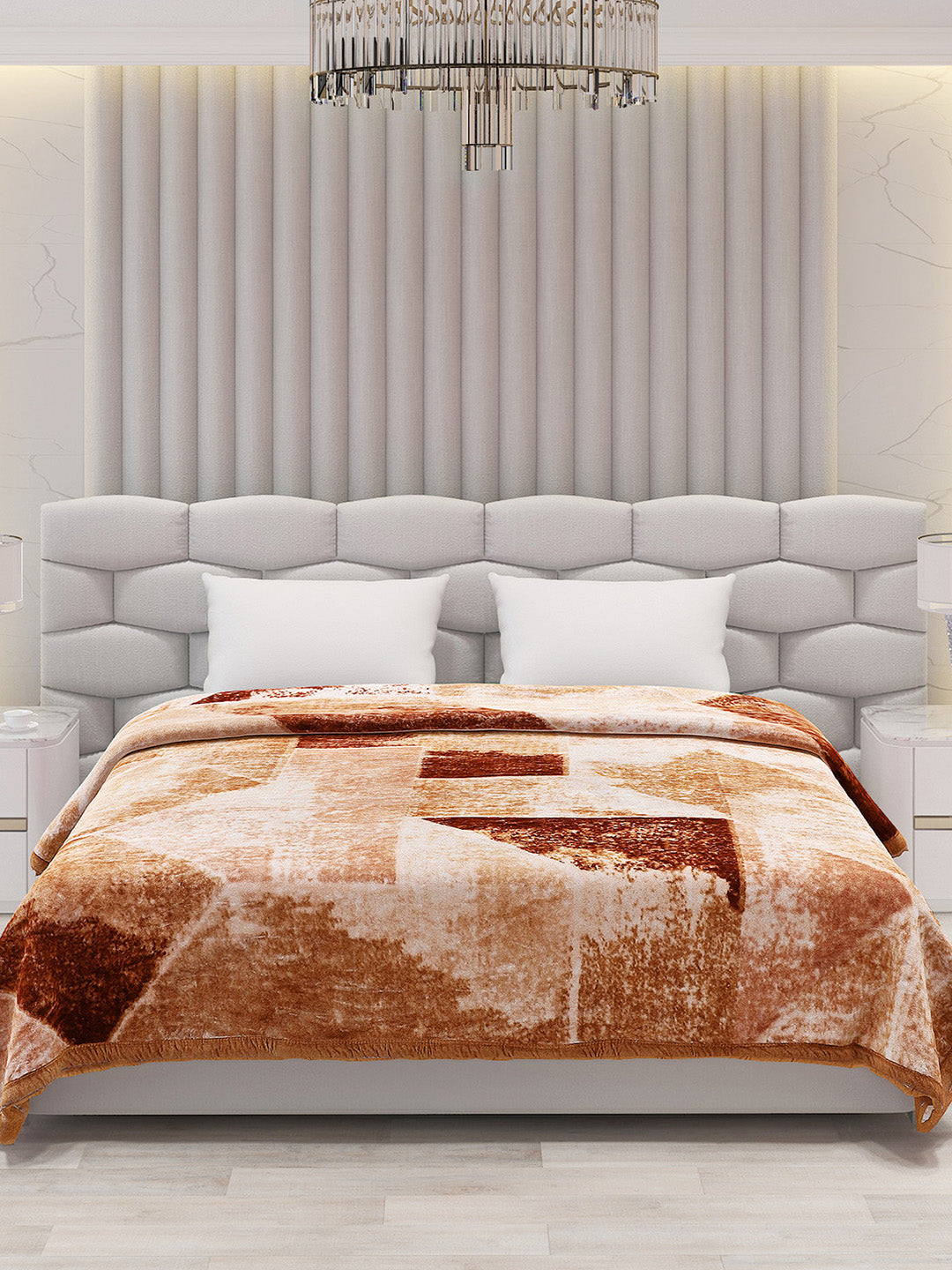 Printed Double Bed Blanket for Mild Winter -1 Ply