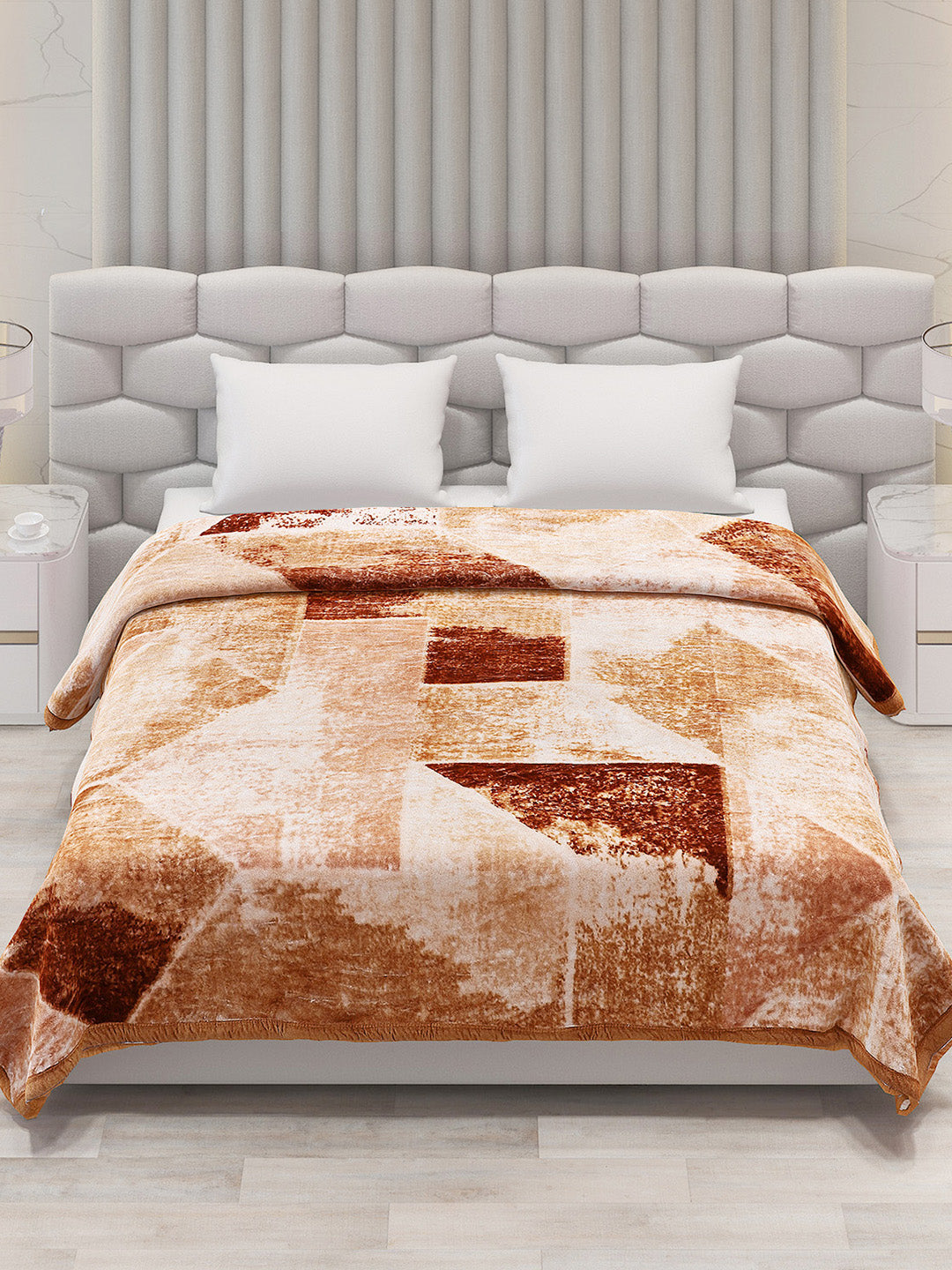 Printed Double Bed Blanket for Mild Winter -1 Ply