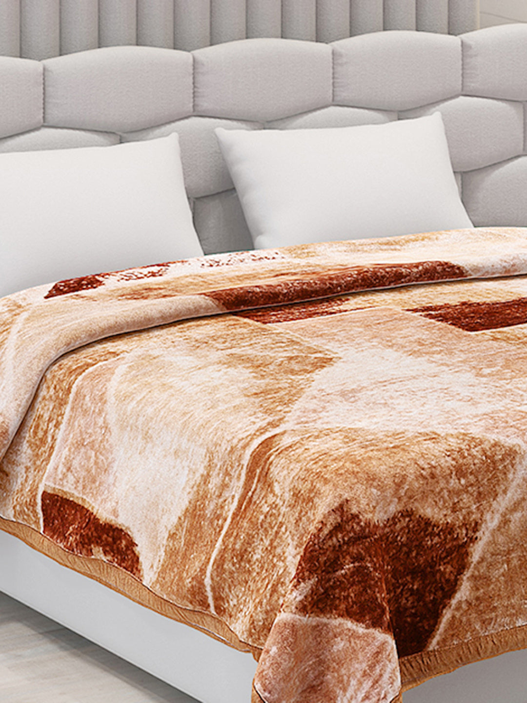 Printed Double Bed Blanket for Mild Winter -1 Ply