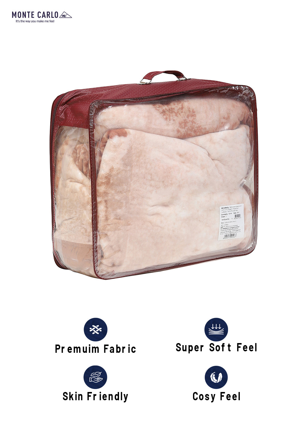 Printed Double Bed Blanket for Mild Winter -1 Ply