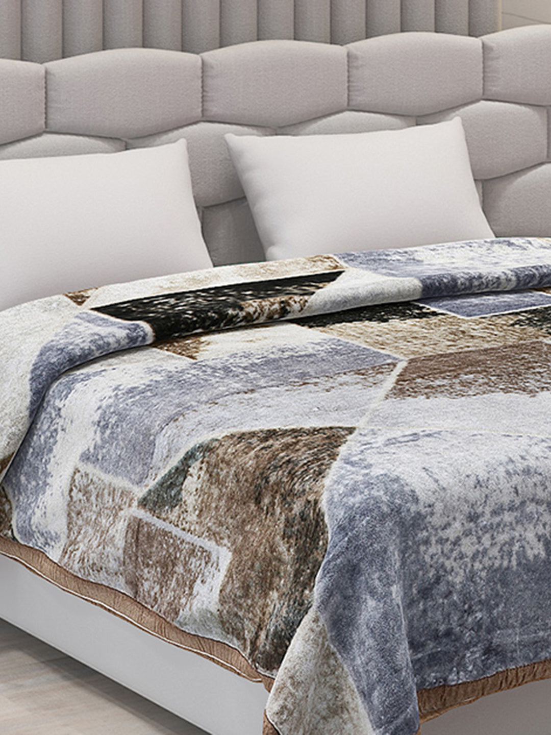 Printed Double Bed Blanket for Mild Winter -1 Ply