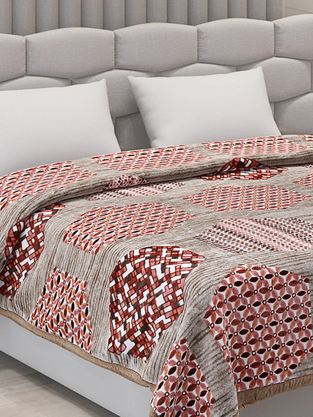 Printed Double Bed Blanket for Mild Winter -1 Ply