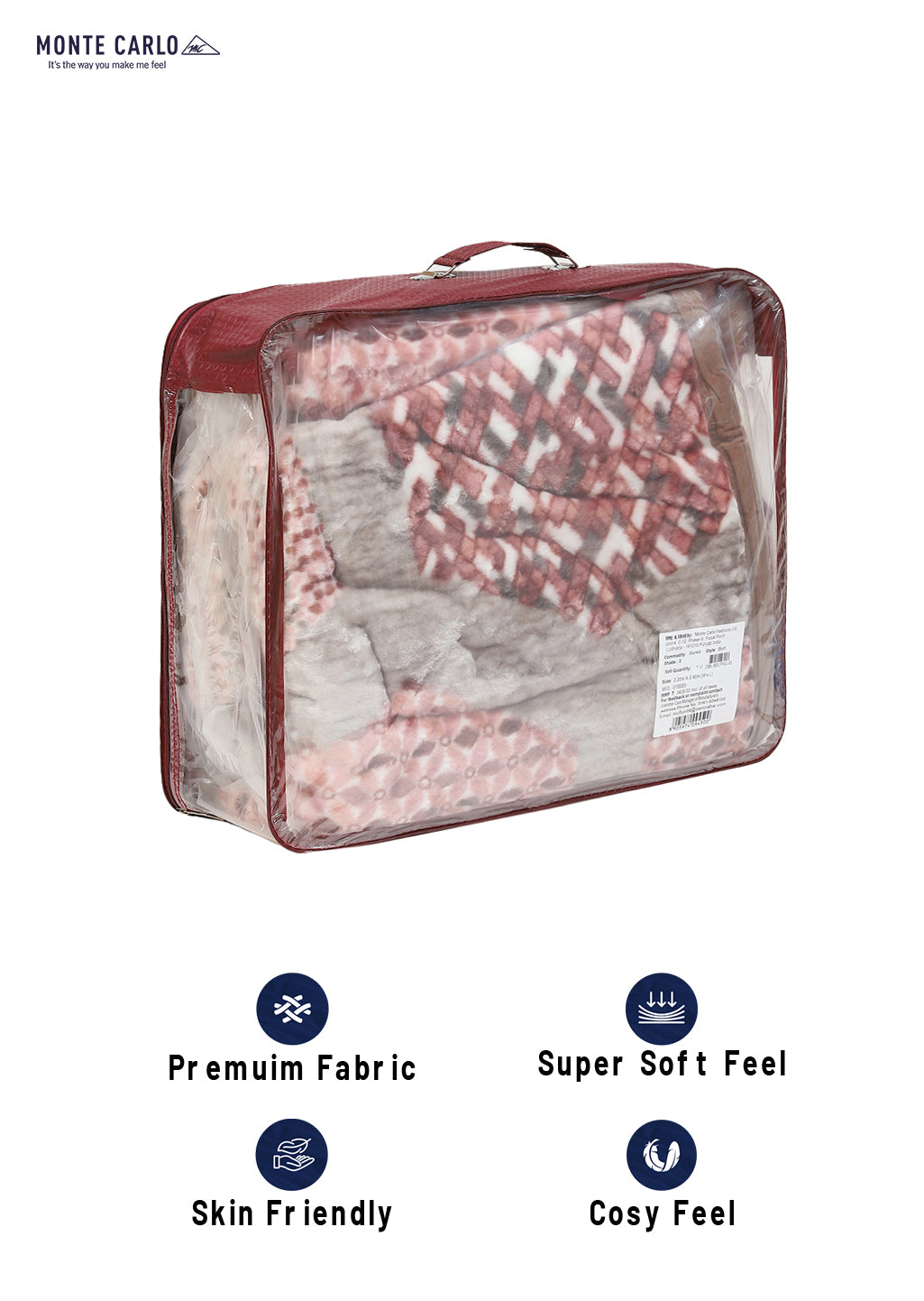 Printed Double Bed Blanket for Mild Winter -1 Ply