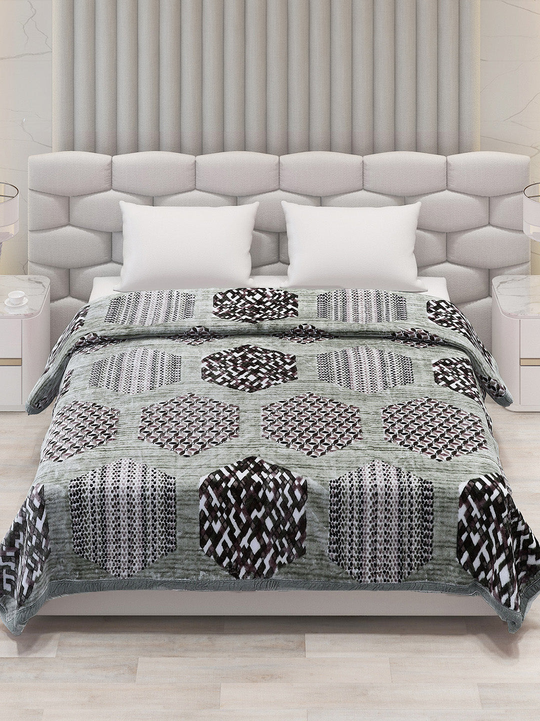 Printed Double Bed Blanket for Mild Winter -1 Ply