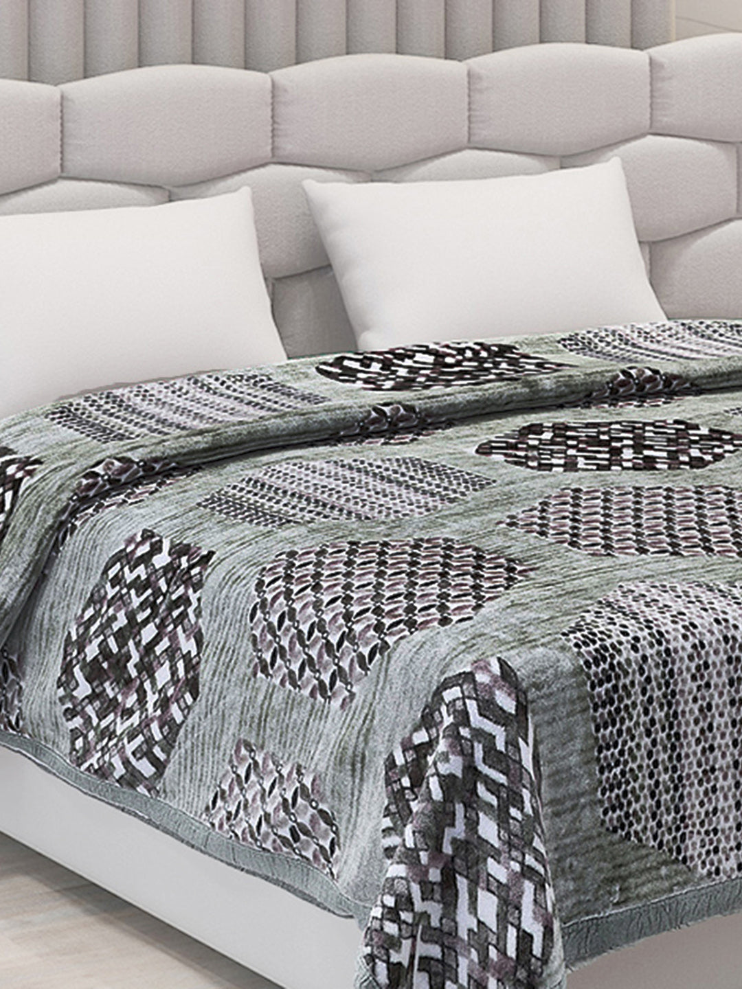 Printed Double Bed Blanket for Mild Winter -1 Ply