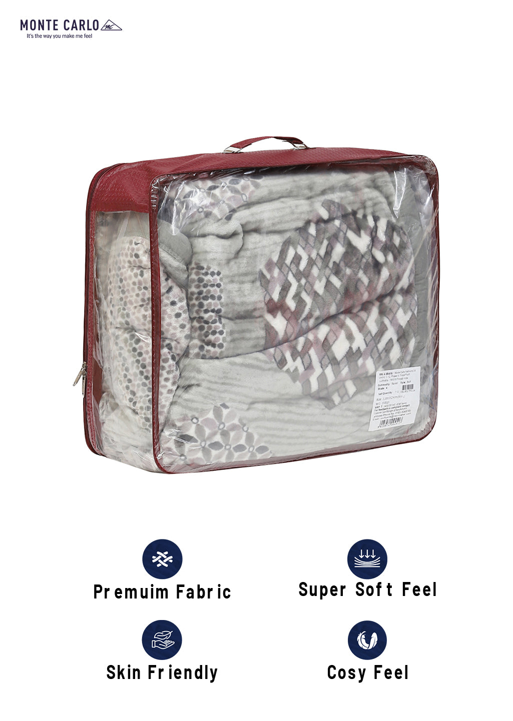 Printed Double Bed Blanket for Mild Winter -1 Ply