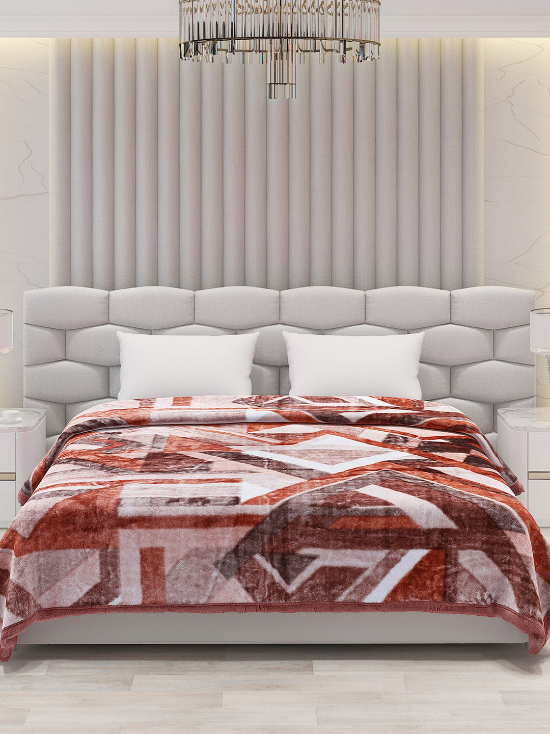 Printed Double Bed Blanket for Mild Winter -1 Ply