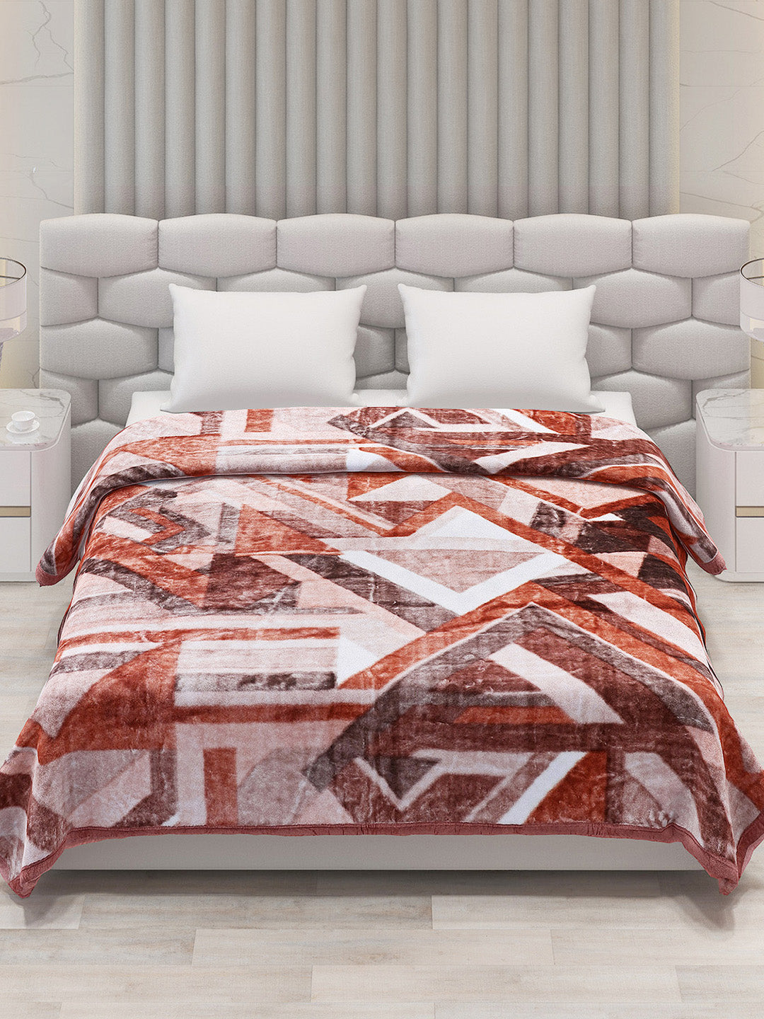 Printed Double Bed Blanket for Mild Winter -1 Ply