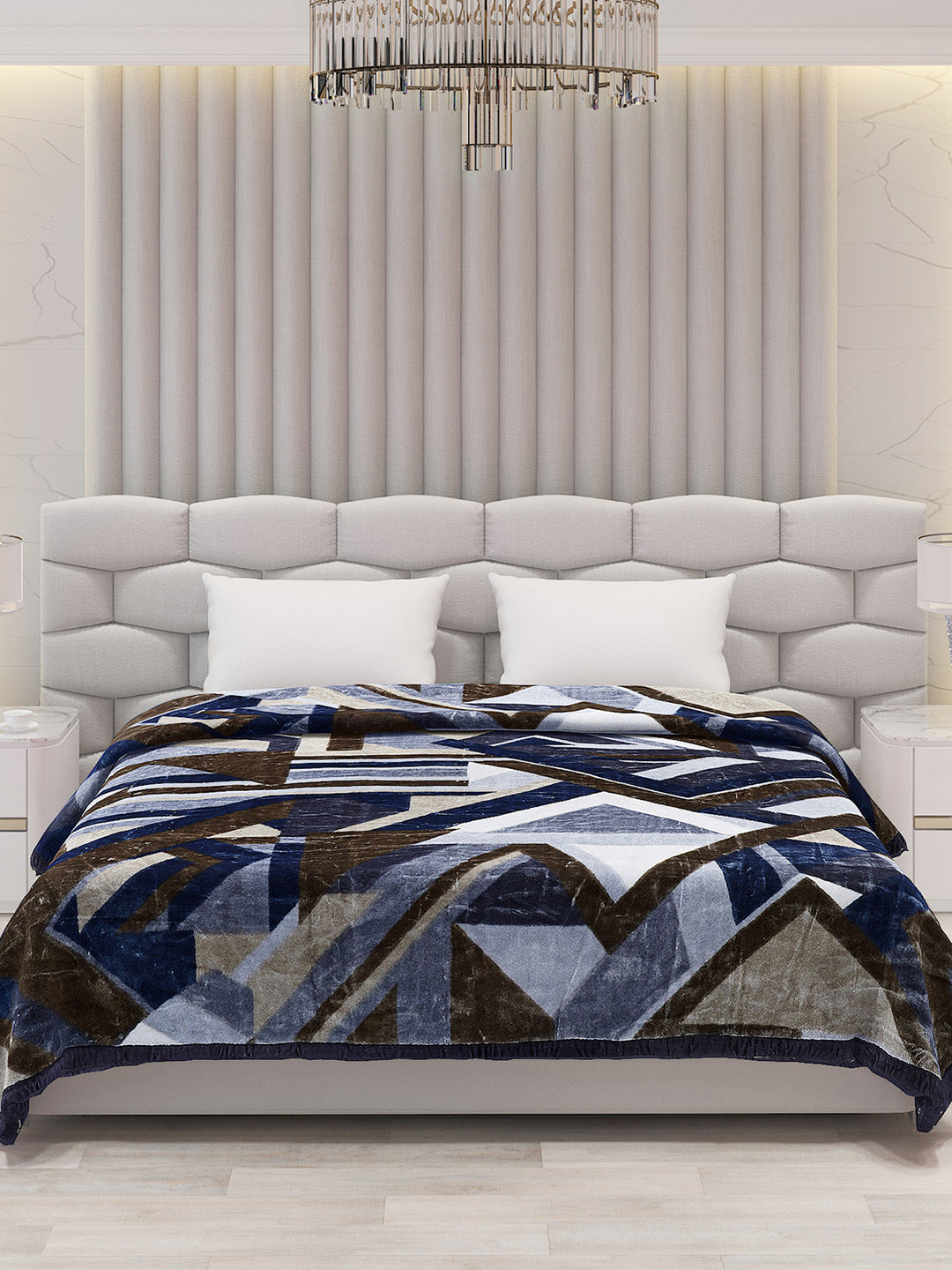 Printed Double Bed Blanket for Mild Winter -1 Ply