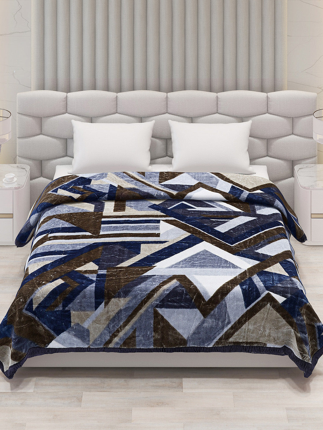 Printed Double Bed Blanket for Mild Winter -1 Ply