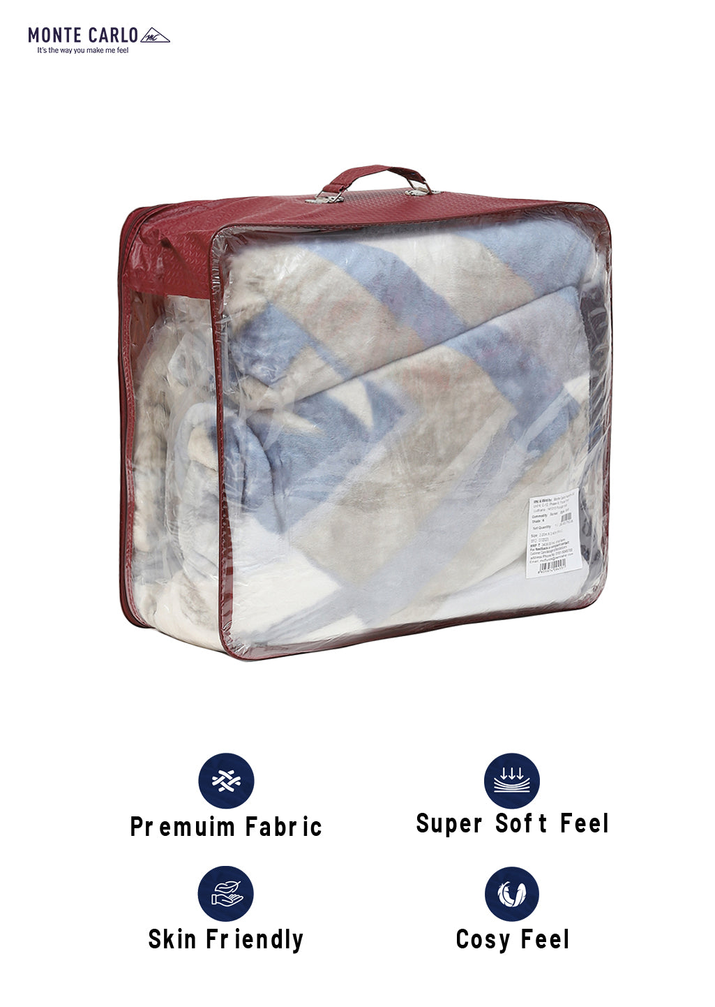 Printed Double Bed Blanket for Mild Winter -1 Ply