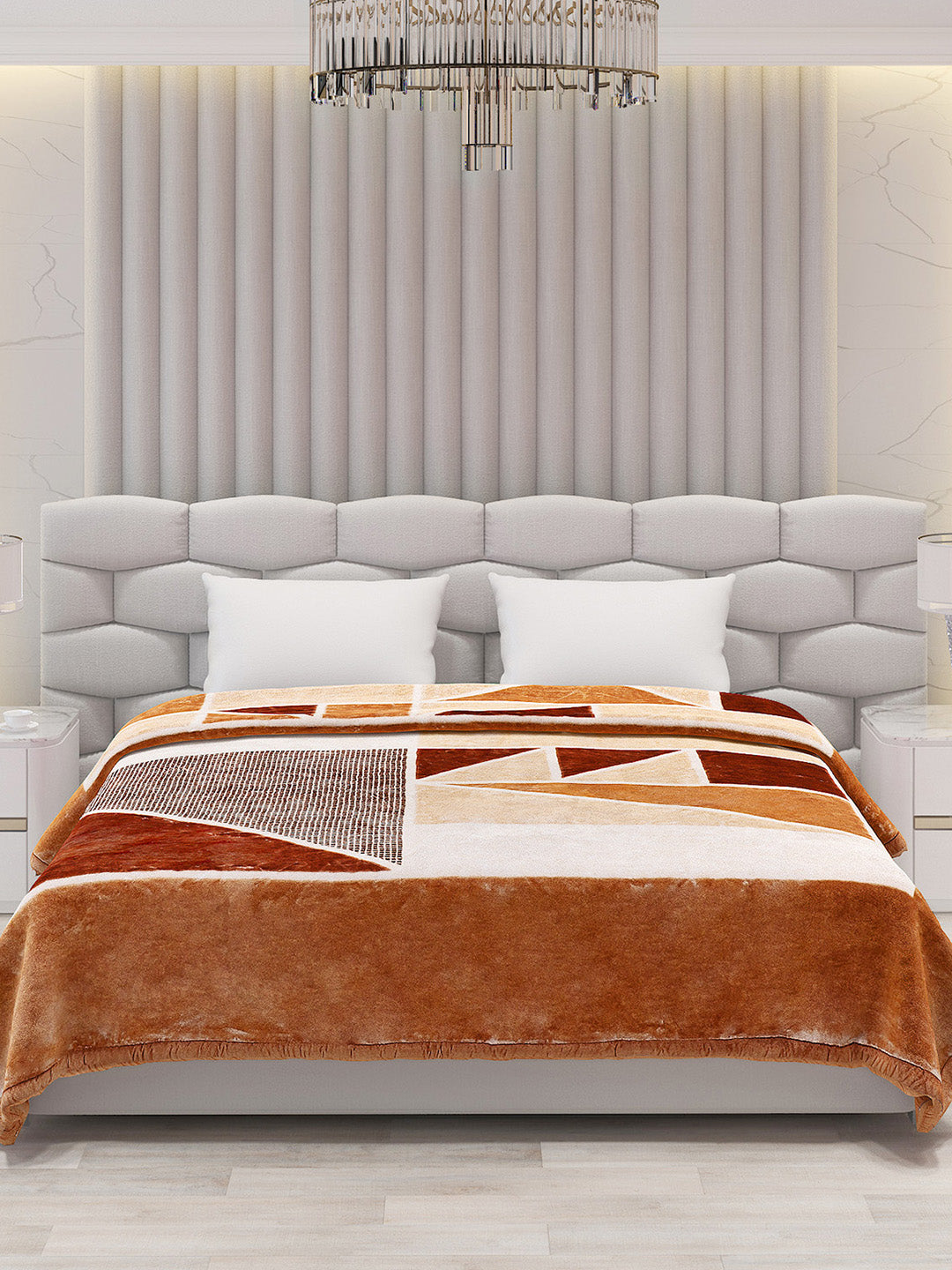 Printed Double Bed Blanket for Mild Winter -1 Ply