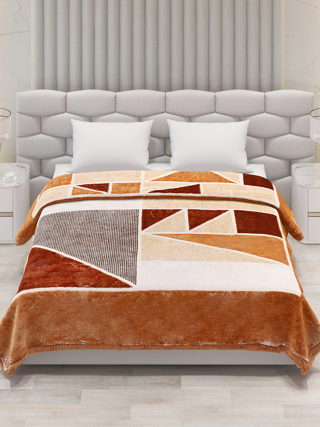 Printed Double Bed Blanket for Mild Winter -1 Ply