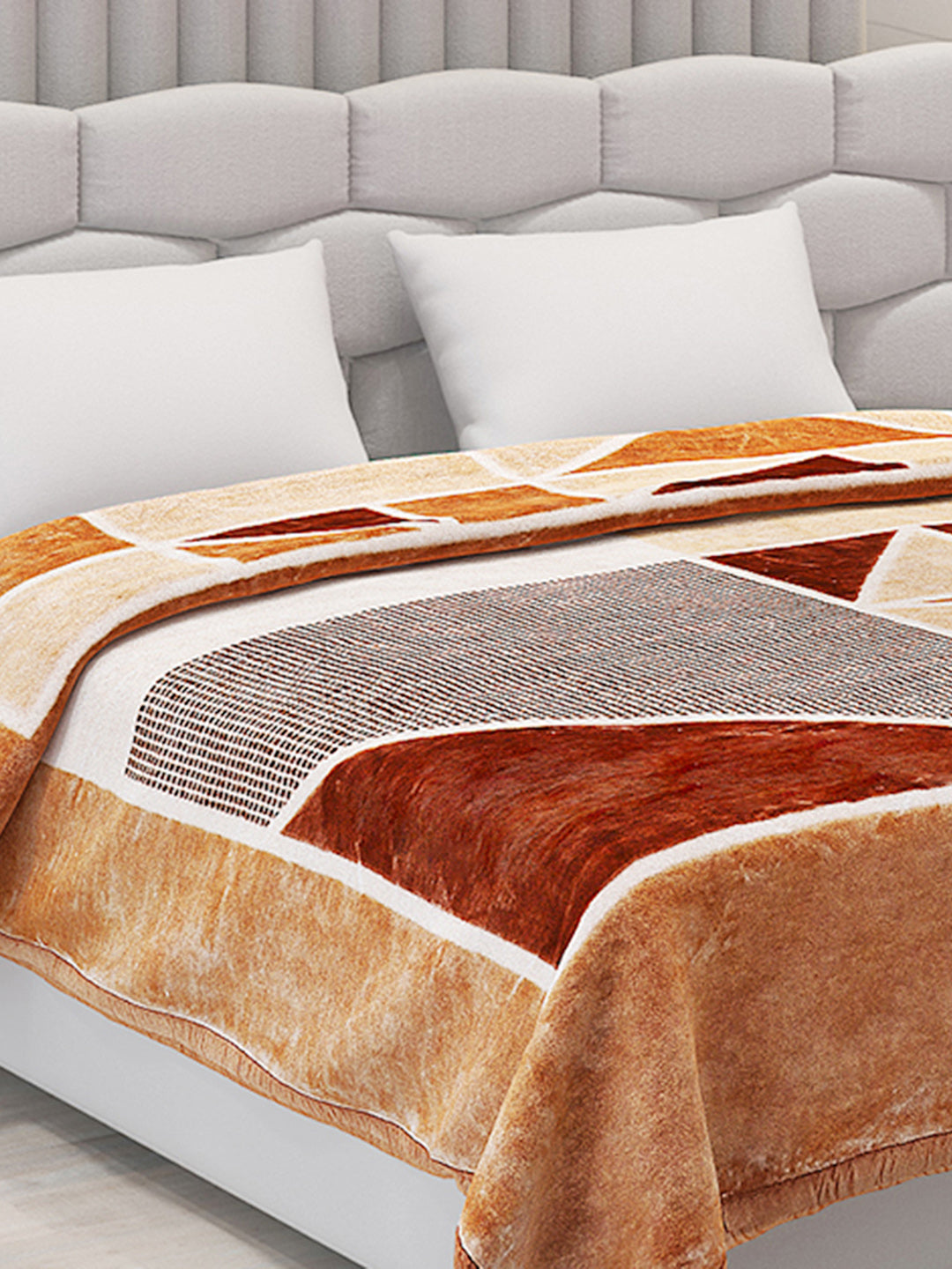 Printed Double Bed Blanket for Mild Winter -1 Ply