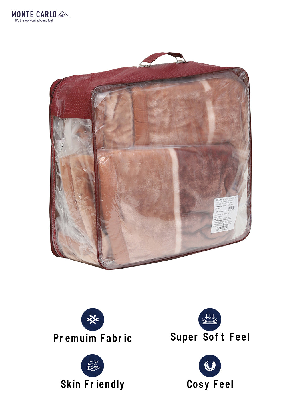 Printed Double Bed Blanket for Mild Winter -1 Ply