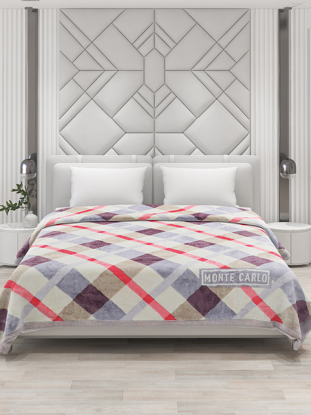 Checkered Double Bed Blanket for Heavy Winter -2 Ply