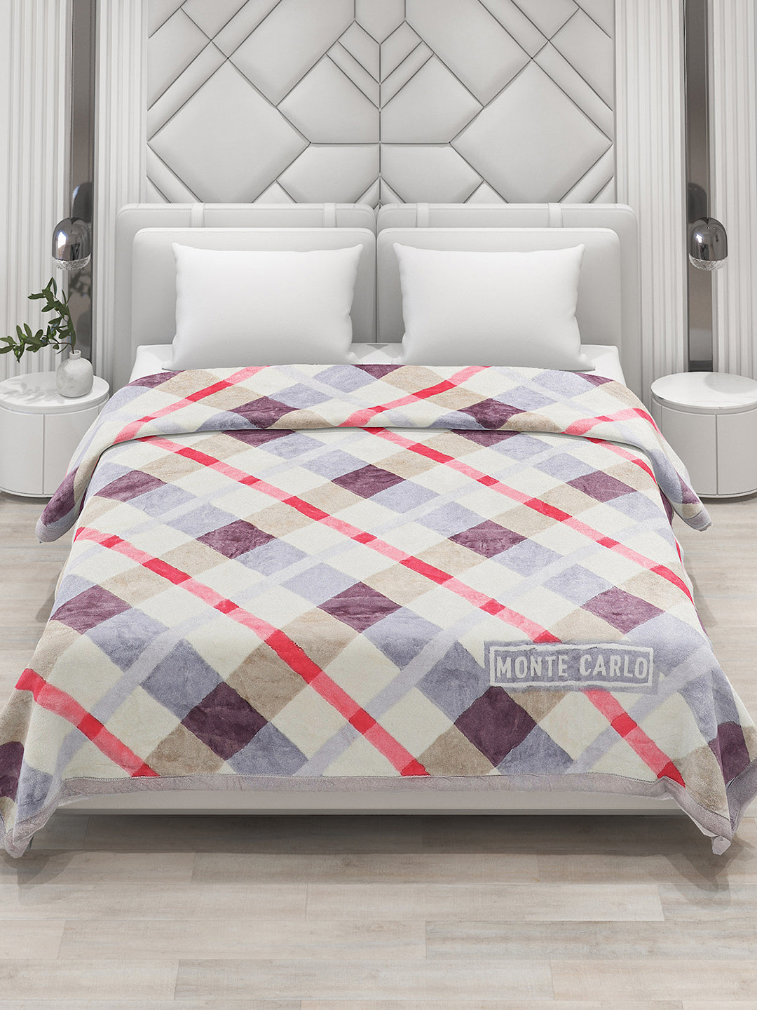 Checkered Double Bed Blanket for Heavy Winter -2 Ply