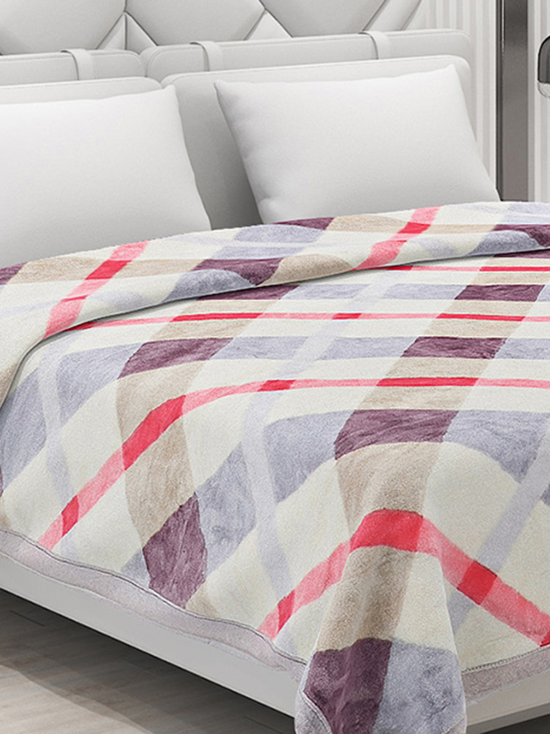Checkered Double Bed Blanket for Heavy Winter -2 Ply