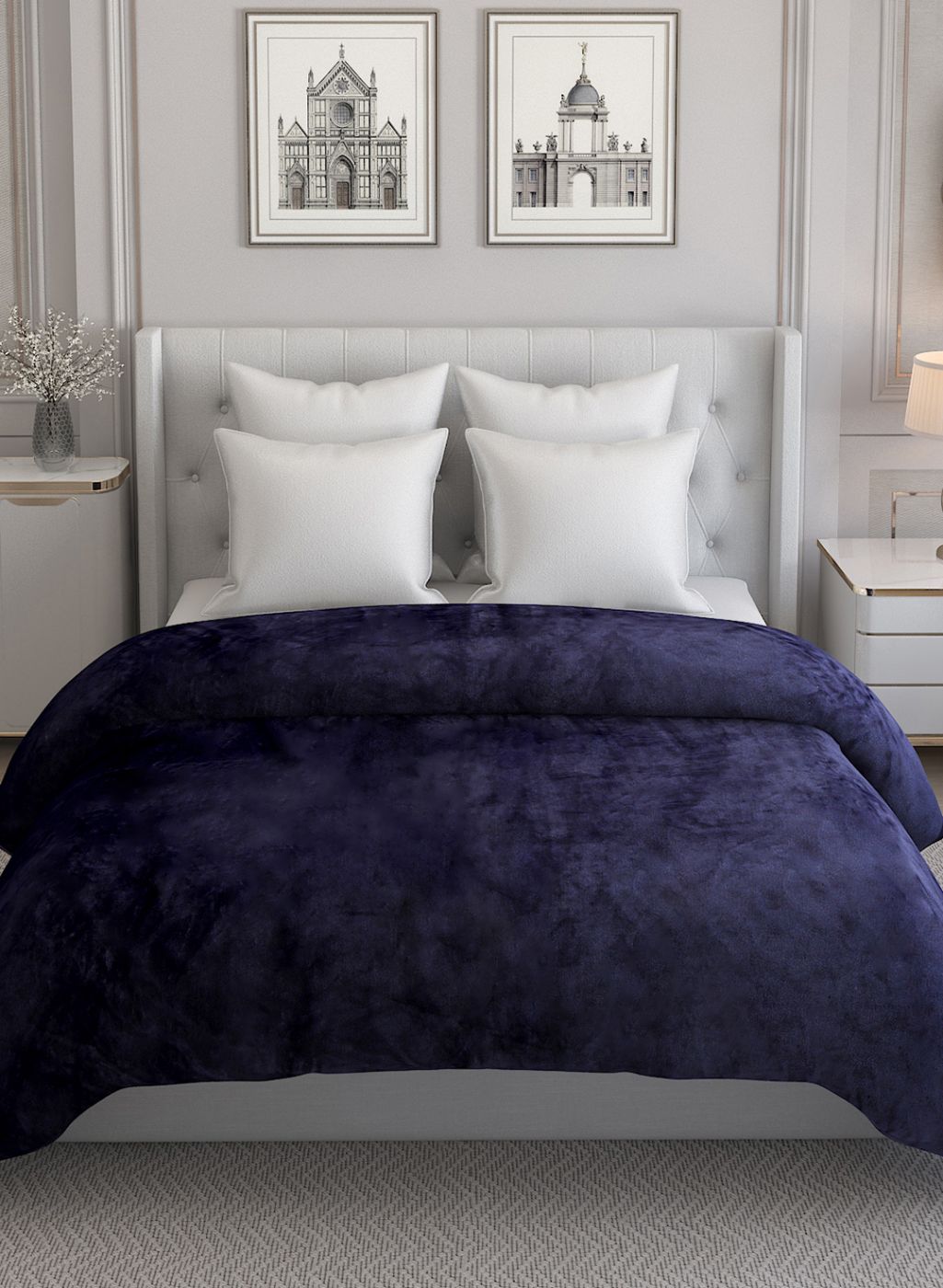 Printed Queen Blanket for AC Room - 240 GSM