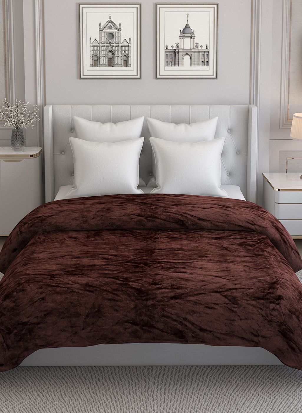 Printed Queen Blanket for AC Room - 240 GSM