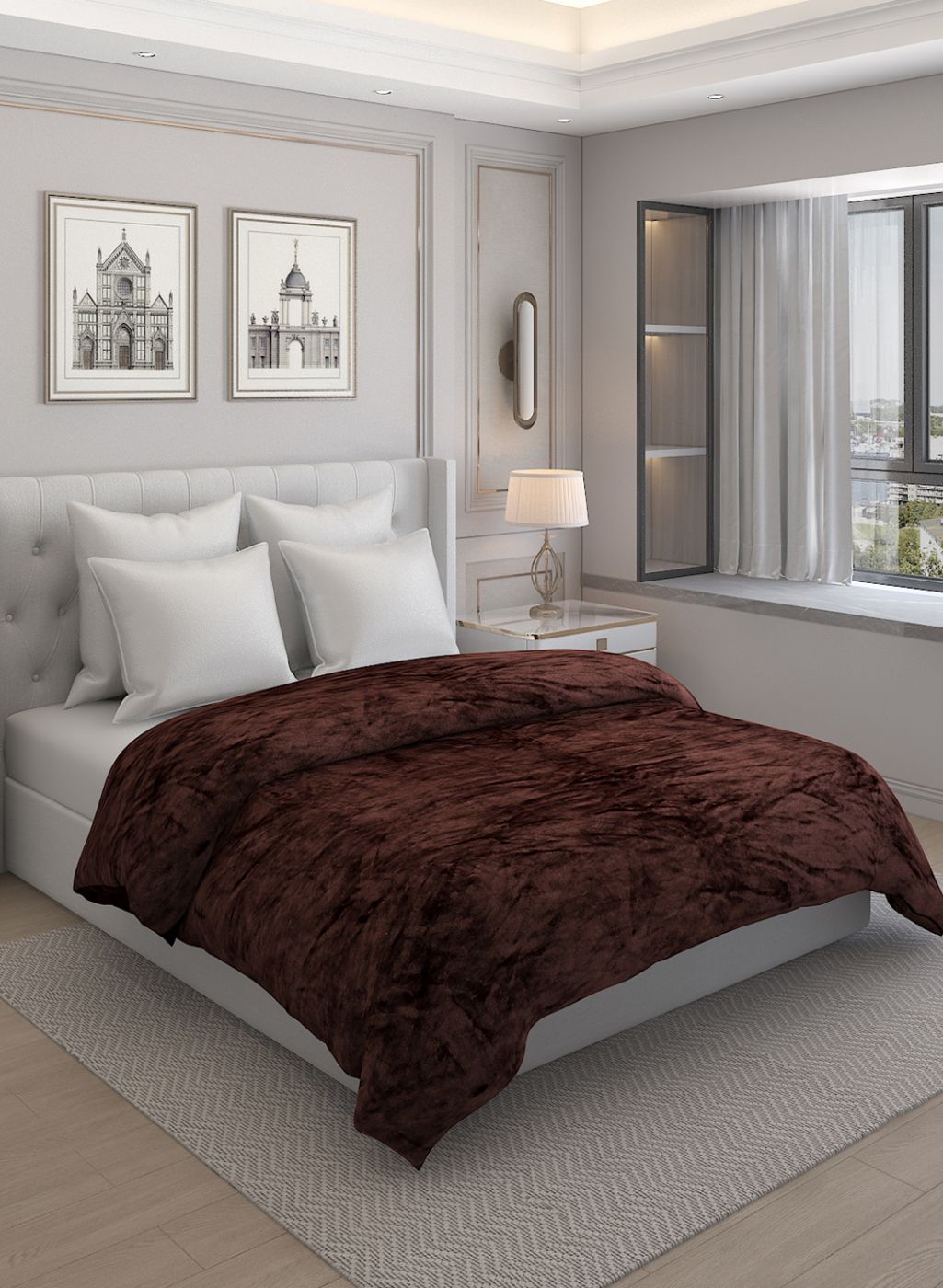 Printed Queen Blanket for AC Room - 240 GSM