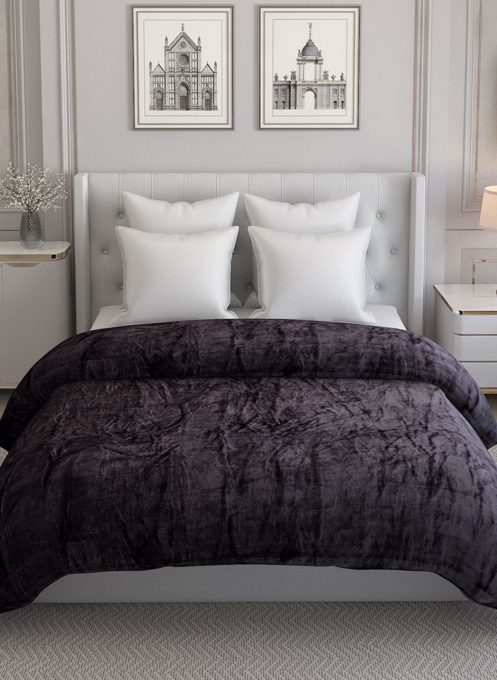 Printed Queen Blanket for AC Room - 240 GSM