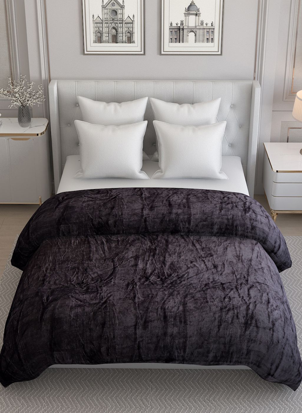 Printed Queen Blanket for AC Room - 240 GSM