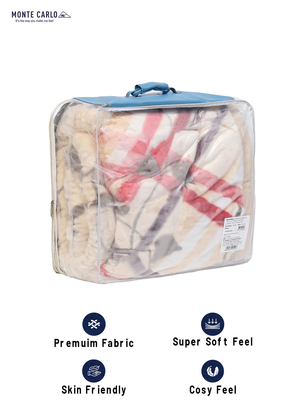 Printed Double Bed Blanket for Heavy Winter -3 Ply