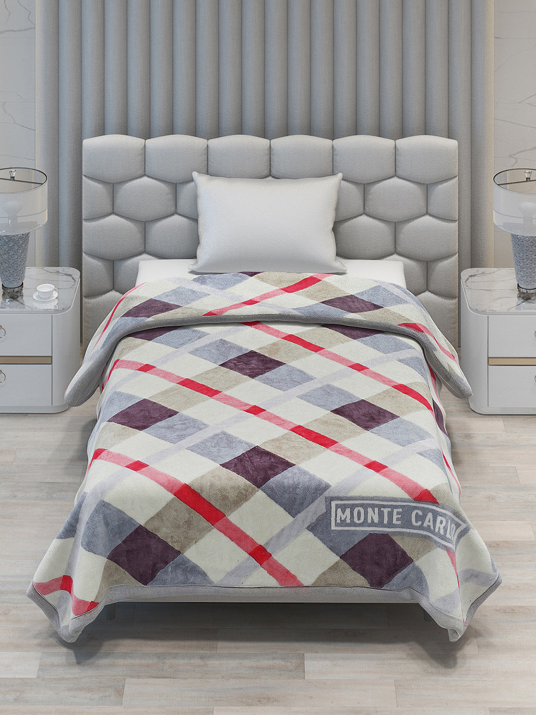 Checkered Single Bed Blanket for Mild Winter -2 Ply