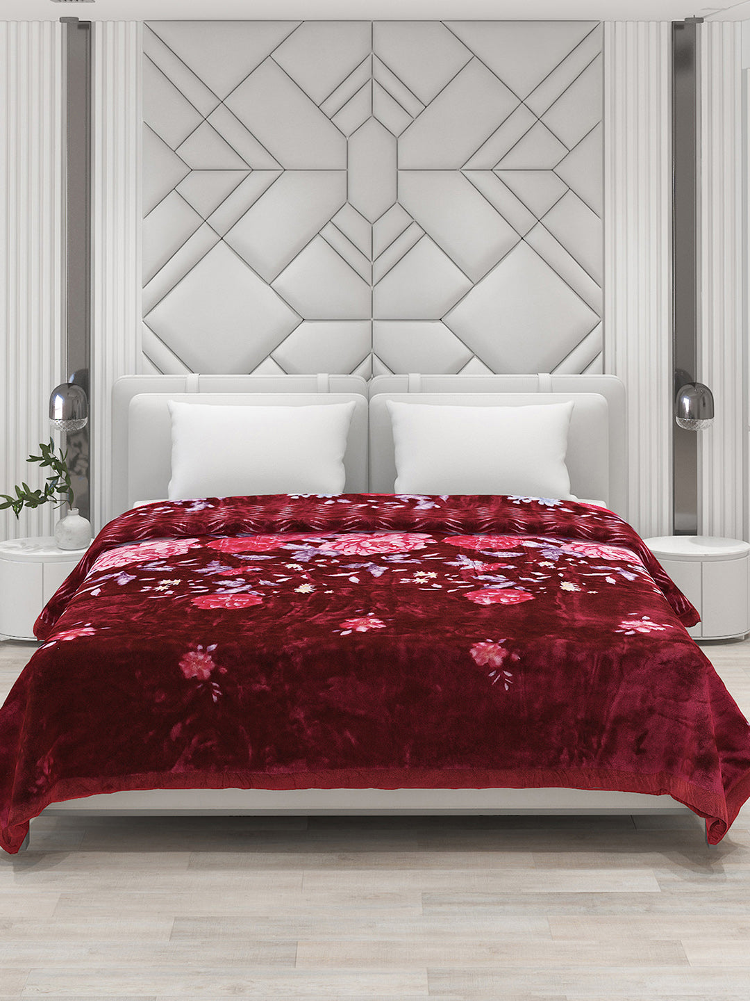 Printed Double Bed Blanket for Heavy Winter -2 Ply