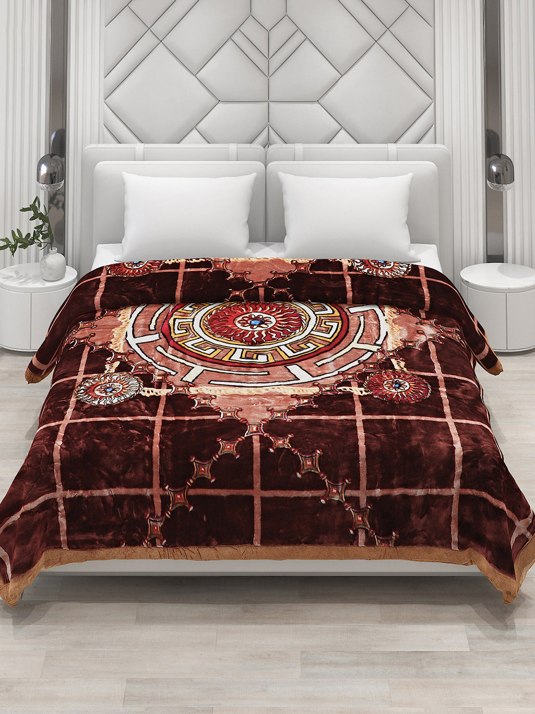 Printed Double Bed Blanket for Heavy Winter -2 Ply