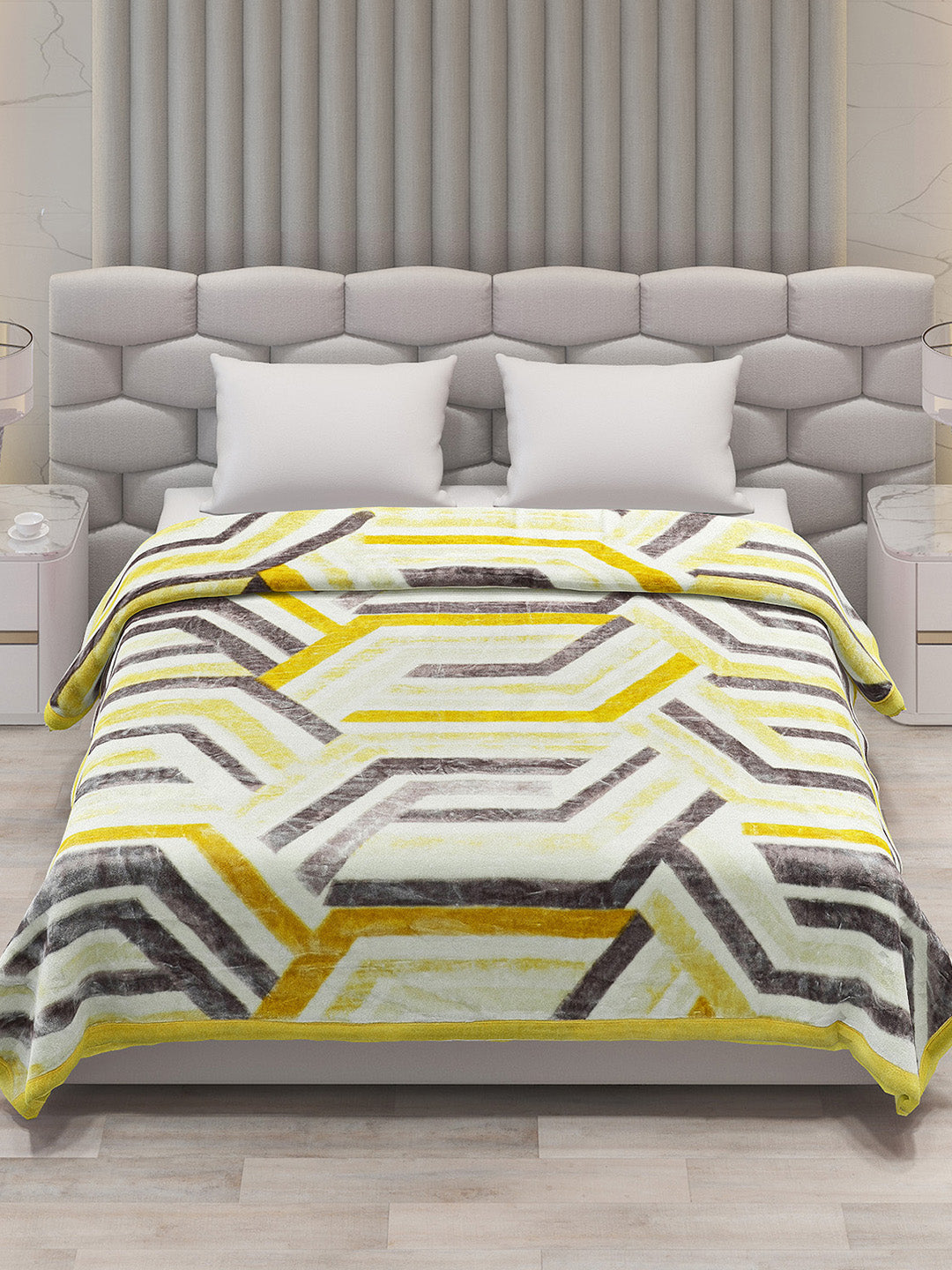 Printed Double Bed Blanket for Heavy Winter -3 Ply