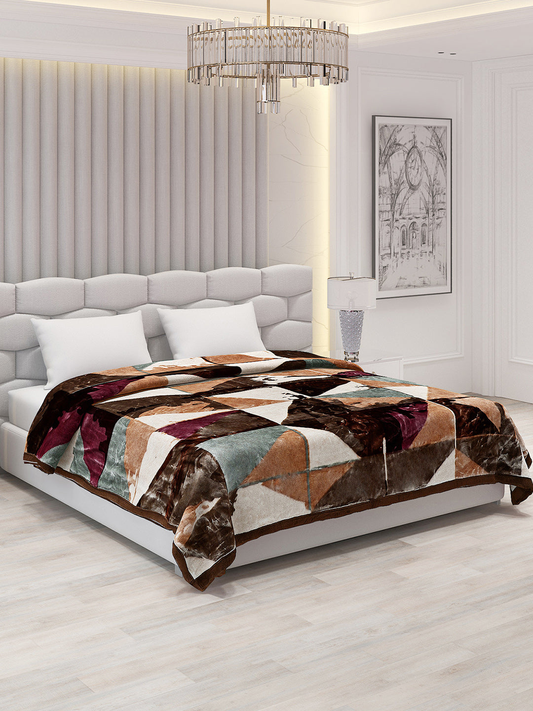 Printed Double Bed Blanket for Heavy Winter -3 Ply