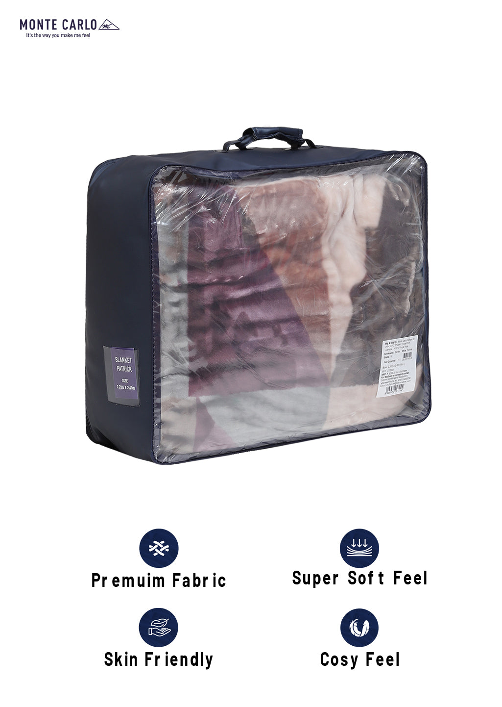 Printed Double Bed Blanket for Heavy Winter -3 Ply