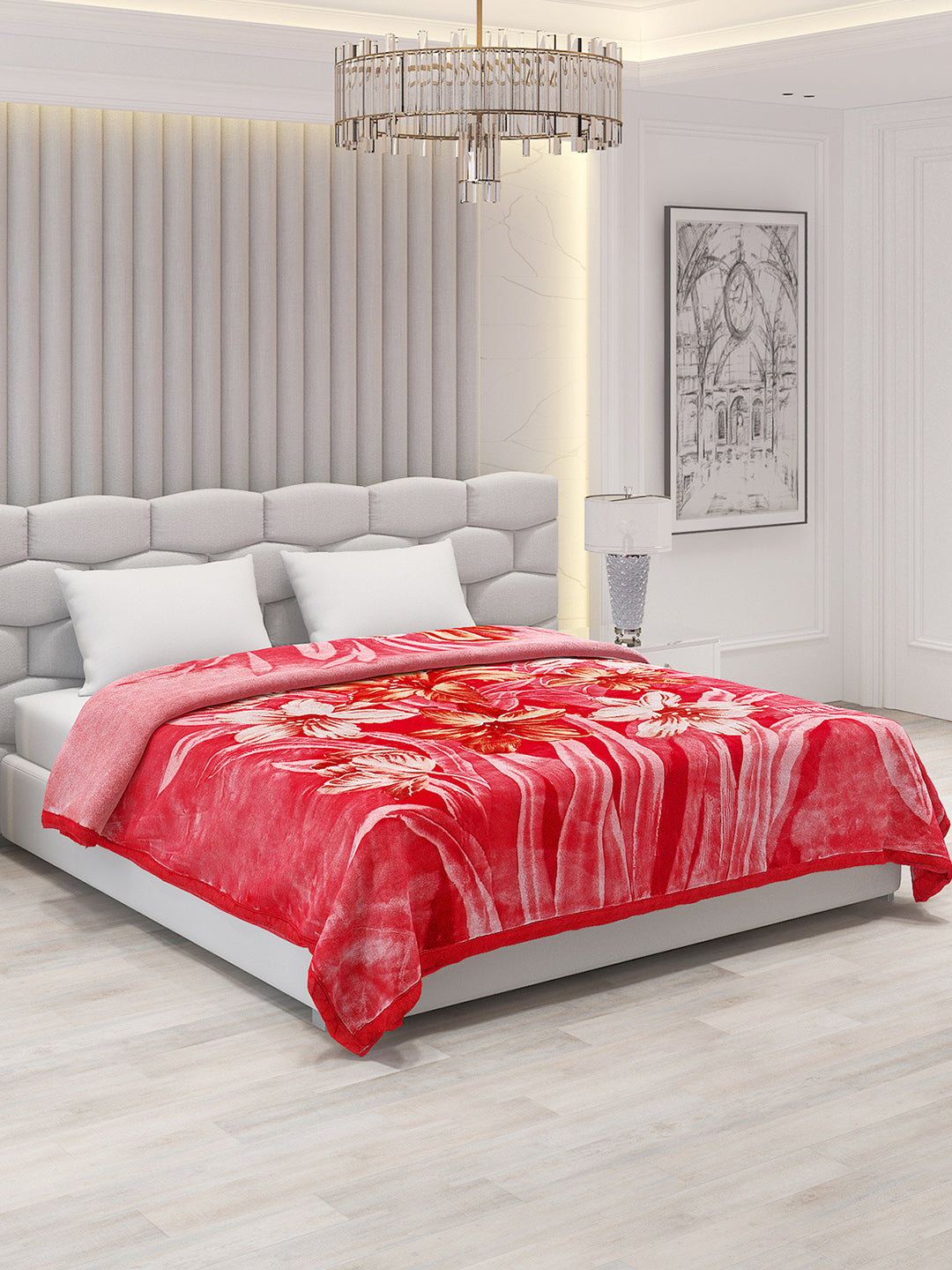 Printed Double Bed Blanket for Heavy Winter -2 Ply