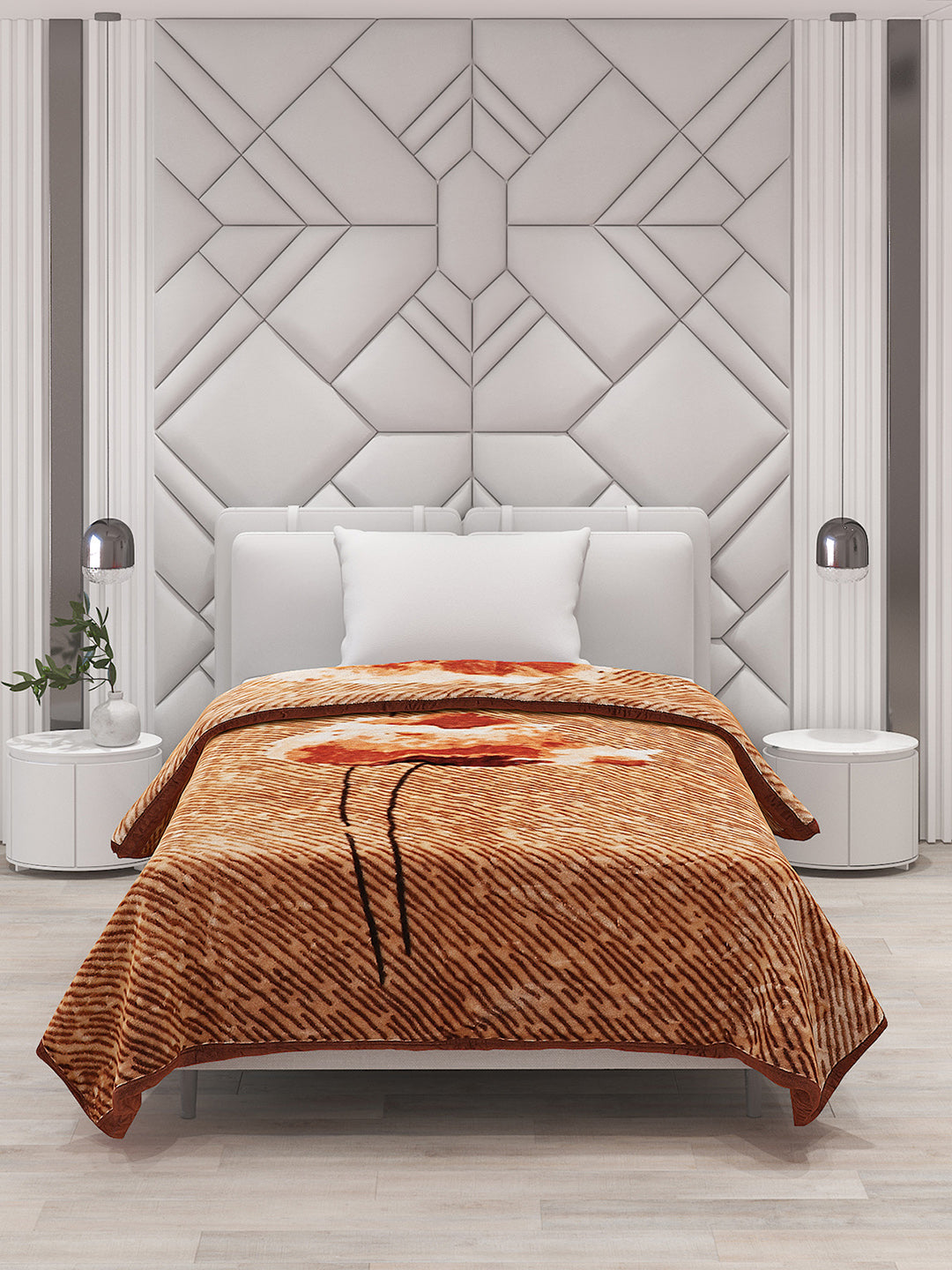 Printed Single Bed Blanket for Mild Winter -1 Ply