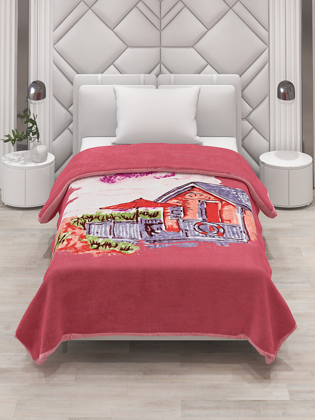 Printed Single Bed Blanket for Mild Winter -1 Ply